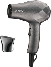 SODY SD3020 1000W mini-haardroger - Klein praktisch ontwerp - Föhn - Zwart/Grijs - Dry