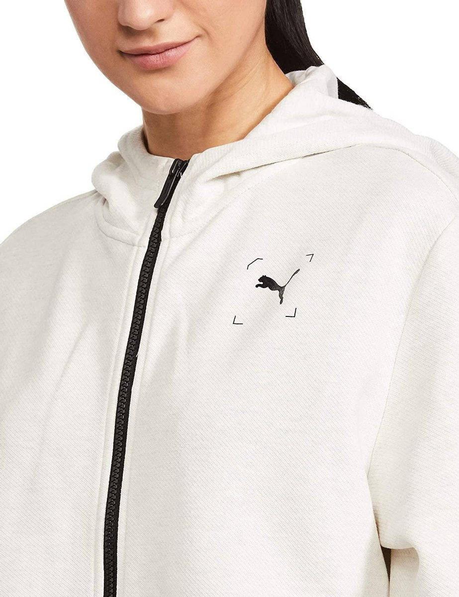Puma- NU-tillity Full Zip Hoody- White Heather- Maat s
