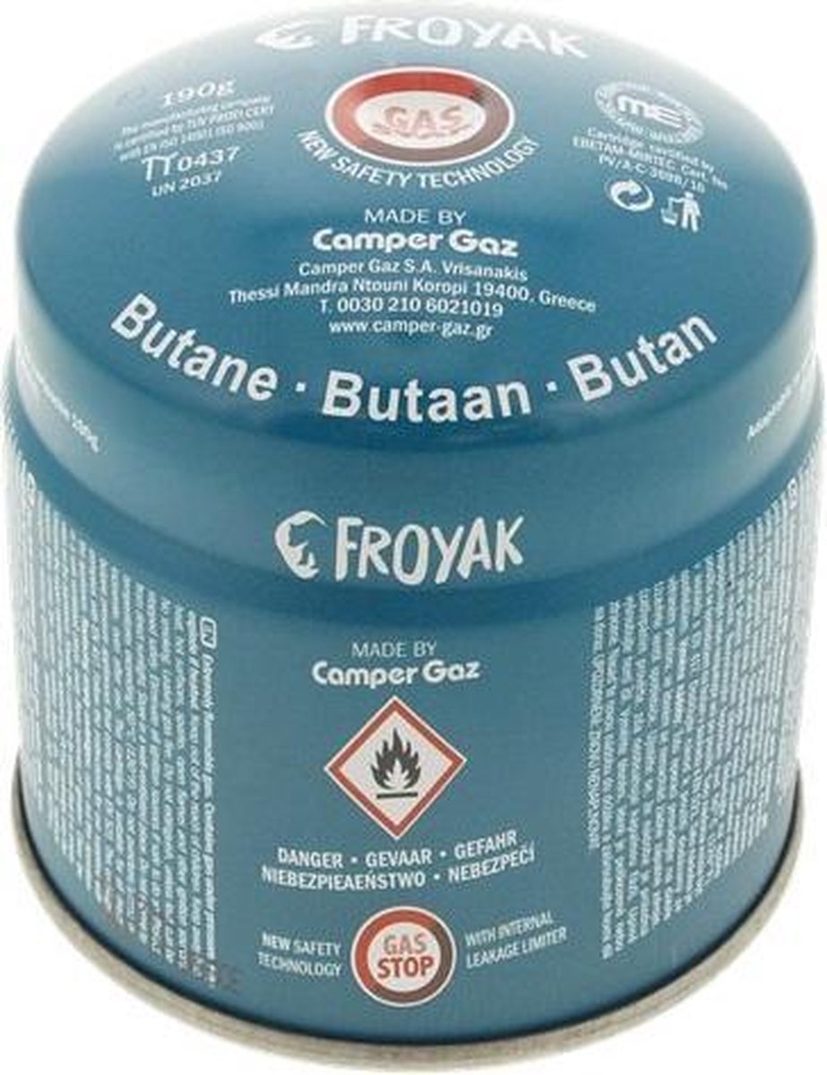 2 stuks - Gasblik | Gasbus |Camping Gasvulling |Gas Cartridge | Butaan Gas |190g -