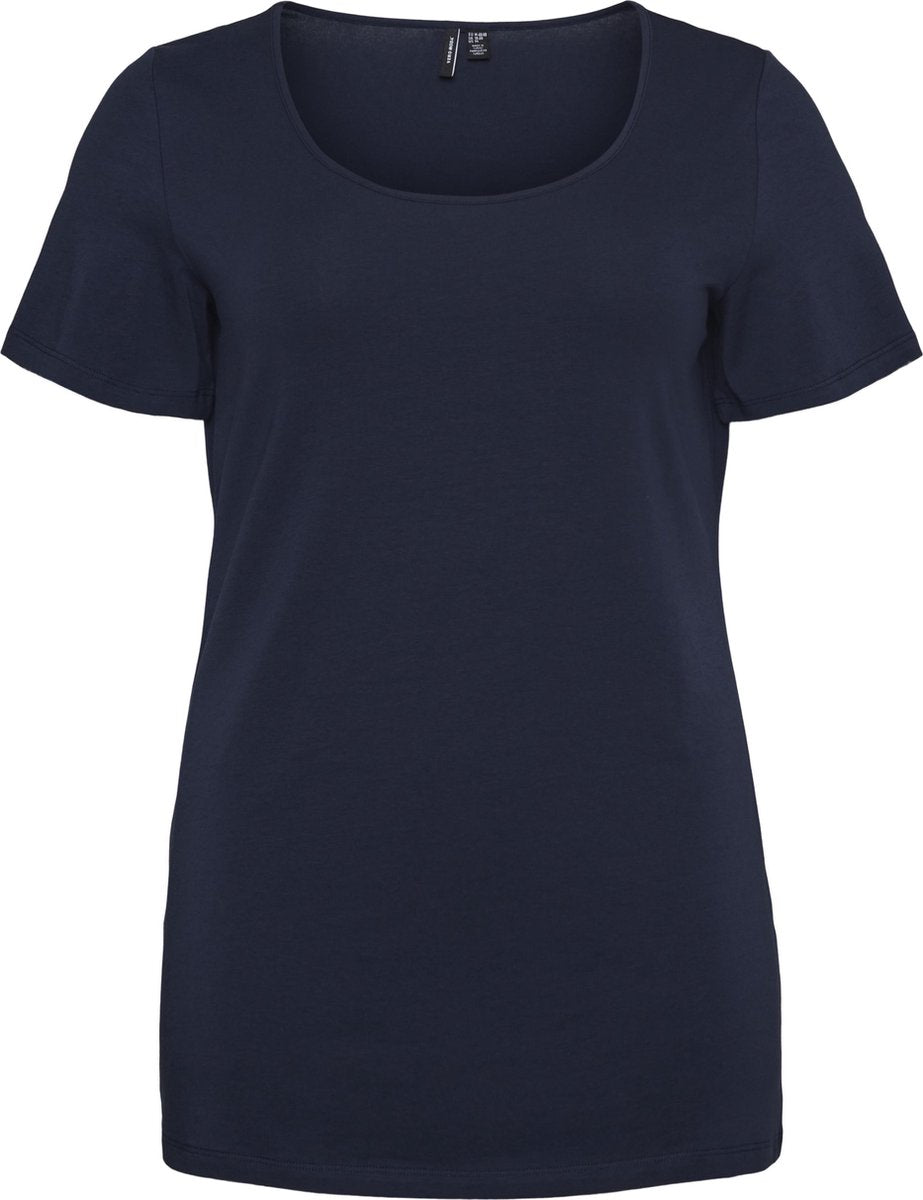 VERO MODA CURVE VMPAXI SS SOFT U-NECK Dames T-shirt - Maat 42