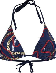 Sapph Triangel Halter Bikini Top Menton Dames Triangel Halter Bikini Top Nautical Print-xl