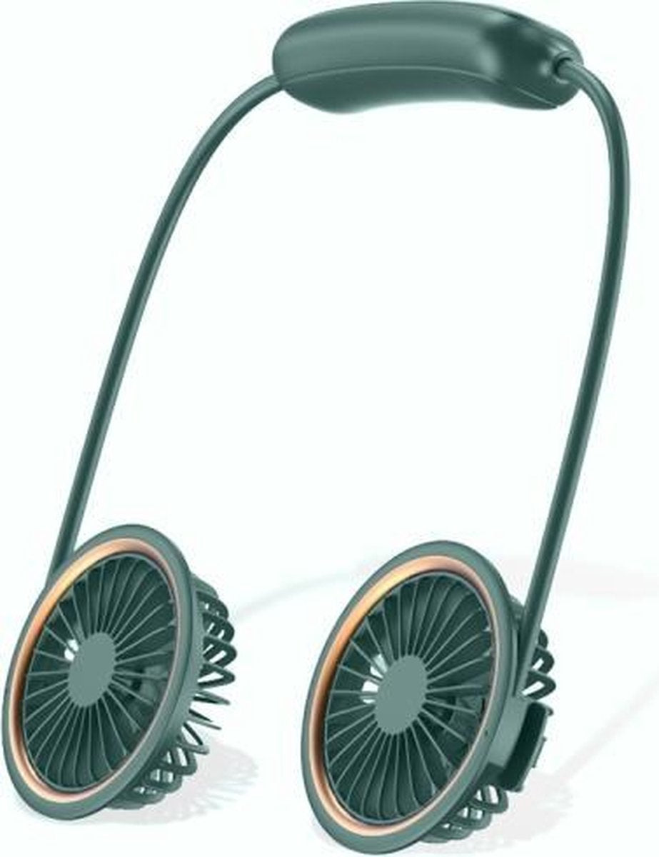 WS36 4.5W 1800mAh Hoek verstelbaar Drie-snelheden Stille hangende nekventilator Multifunctionele handheld en desktop Kleine ventilator (groen)