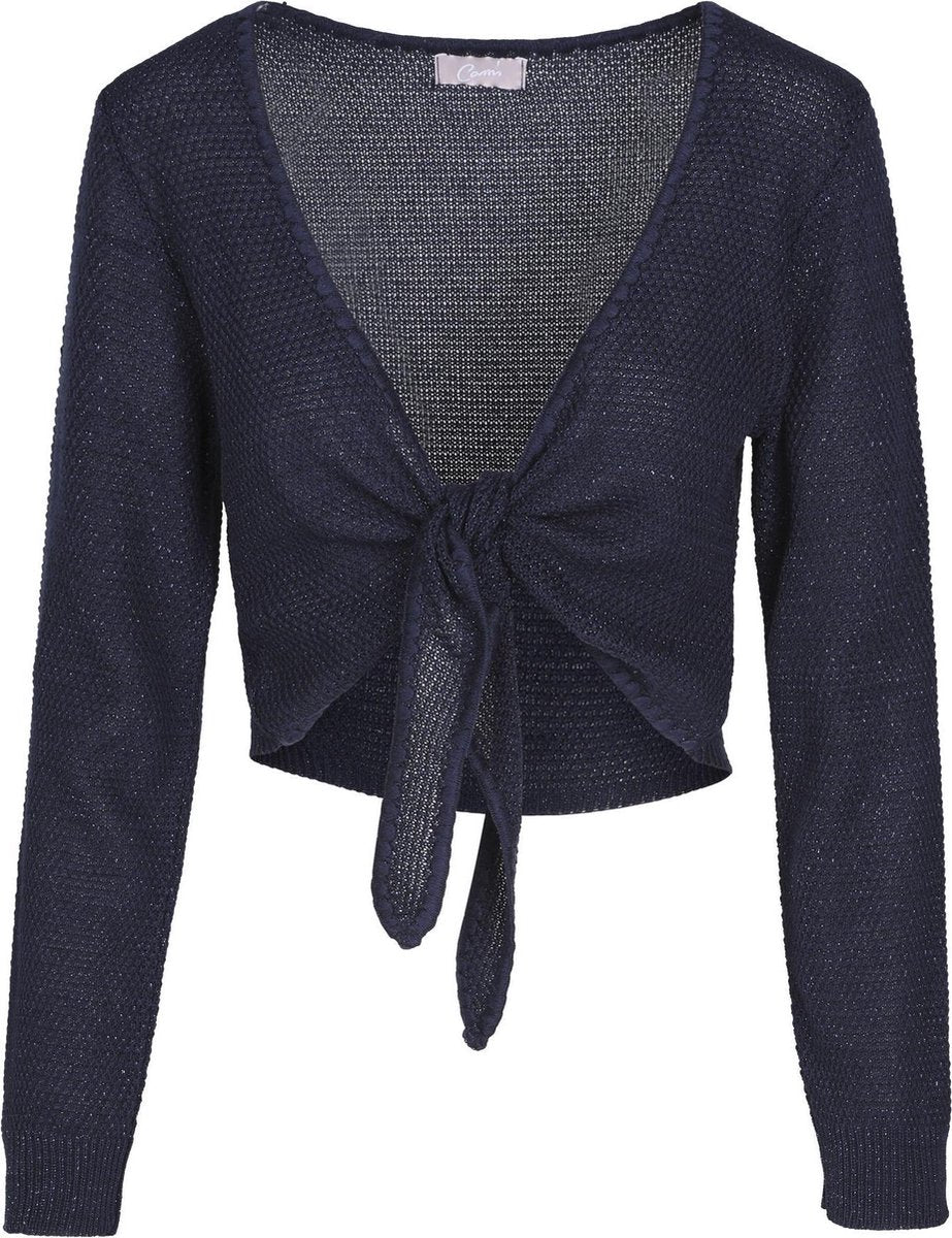 Cassis - Geknoopte bolero met lurex - Marineblauw