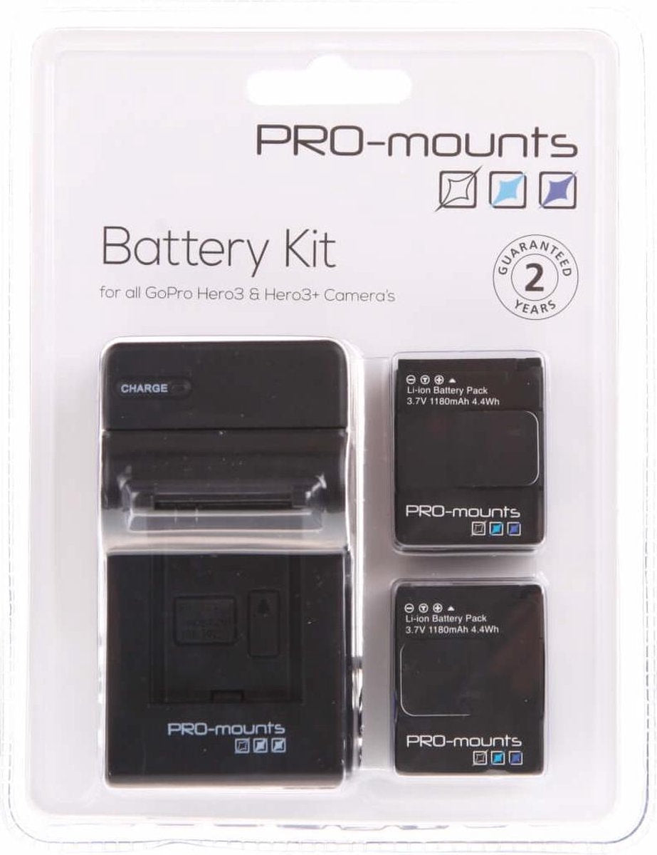 Gopro Accessoires - Pro-Mounts Battery kit (H3 & H3+)