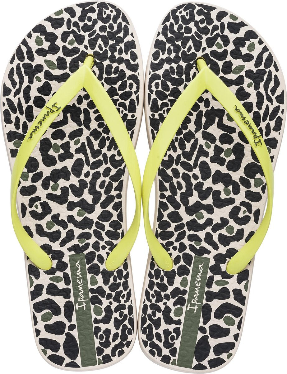 Ipanema Animal Print Dames Slippers - Beige/Yellow - Maat 38