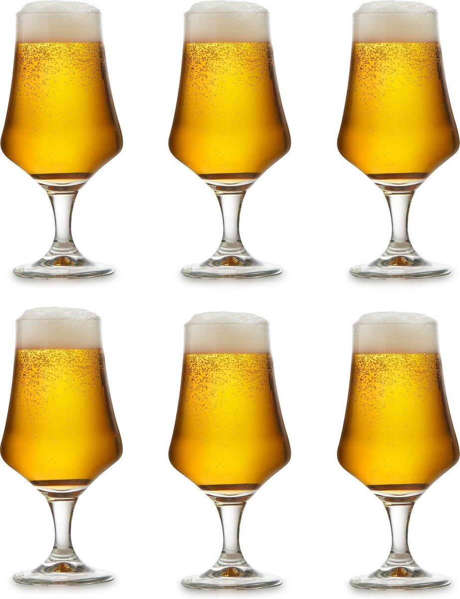 Libbey  bierglas Arôme -  370 ml / 37 cl - Set van 6 - Op voet - Functioneel design - Hoge kwaliteit