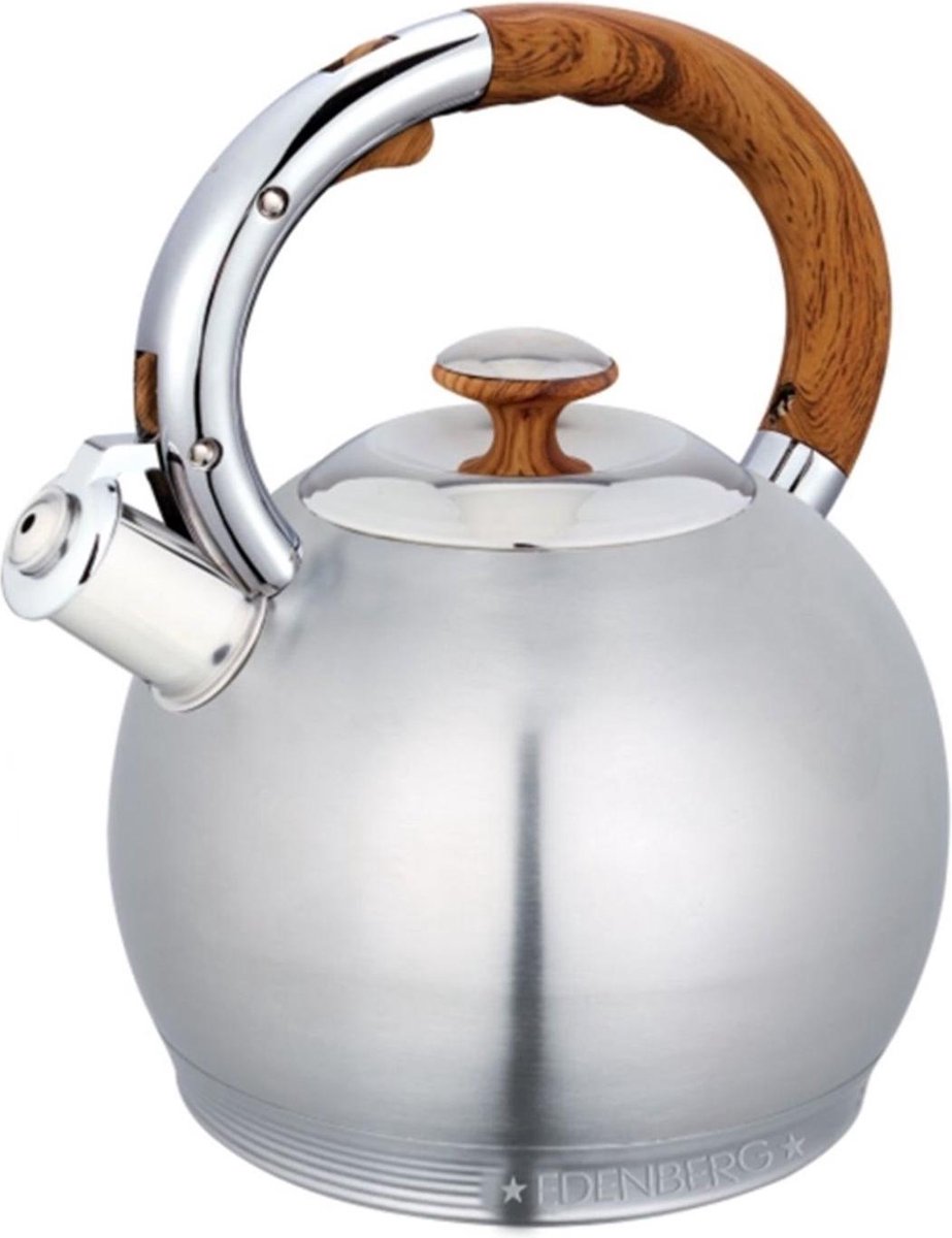 Edënbërg Classic Line - Luxe RVS Fluitketel - 3.0 liter - 7-Laags Bodem!
