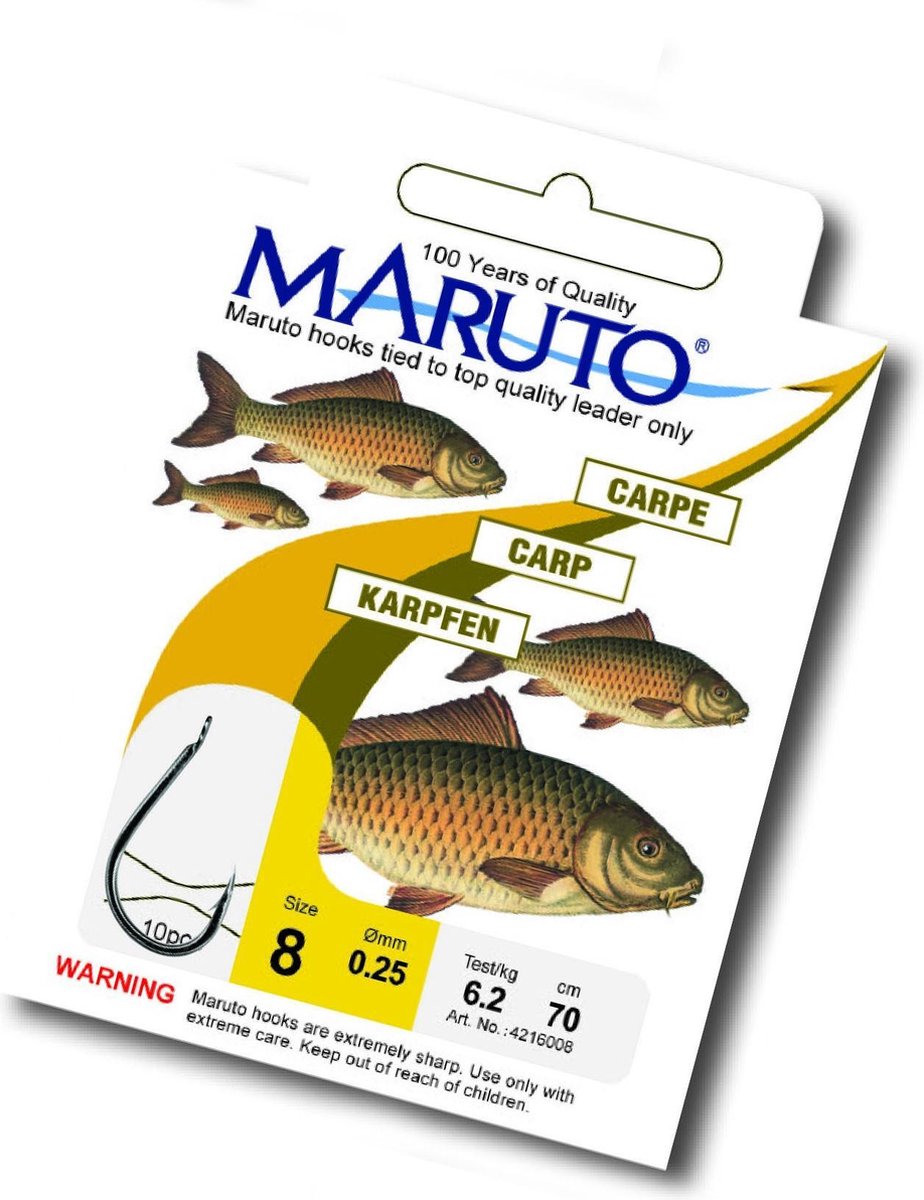 Maruto karper - gebogen - gunsmoke - maat 4 - 90 stuks (10x9)