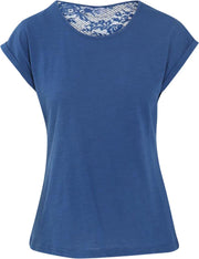 Cassis - Effen T-shirt in katoen - Blauw