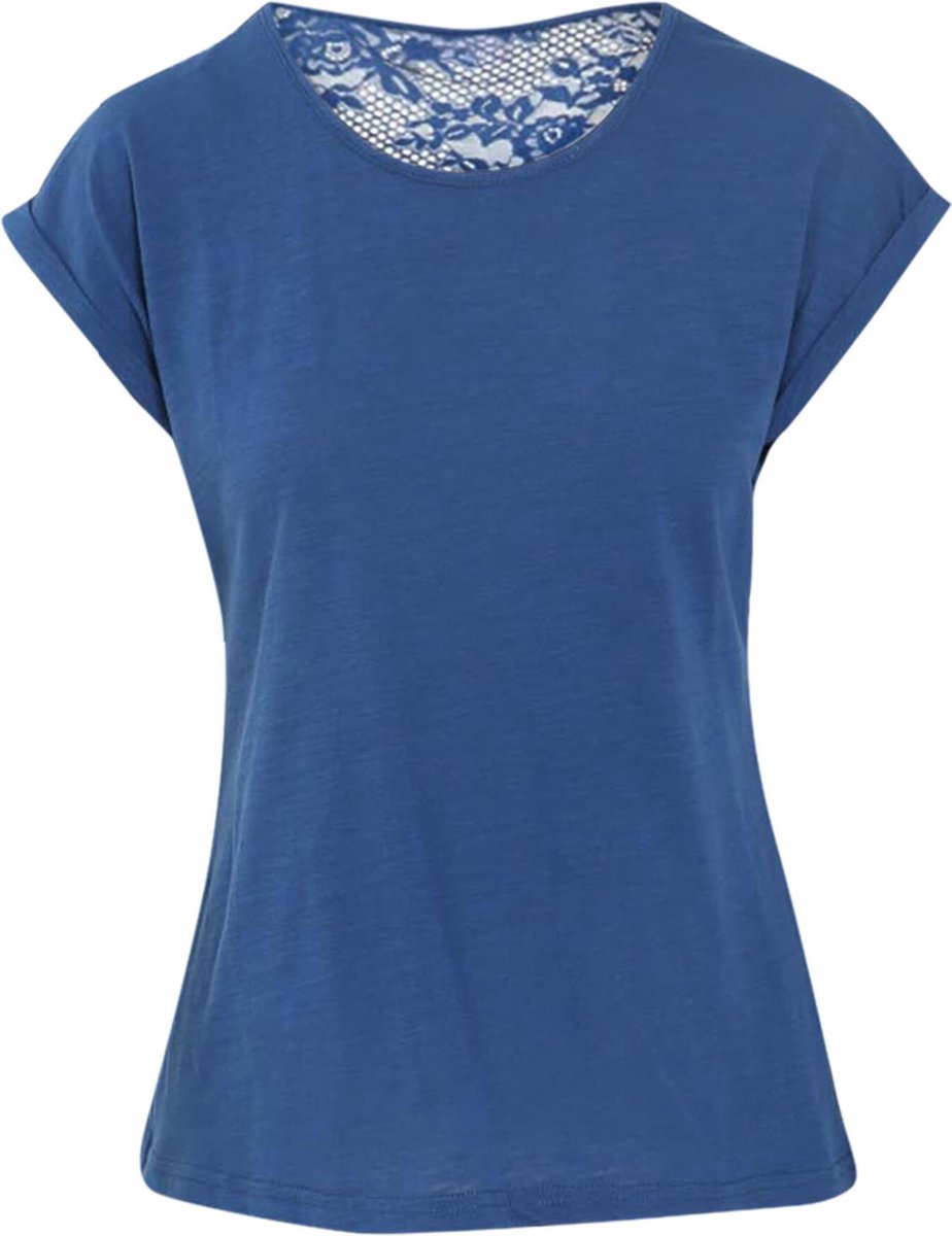 Cassis - Effen T-shirt in katoen - Blauw
