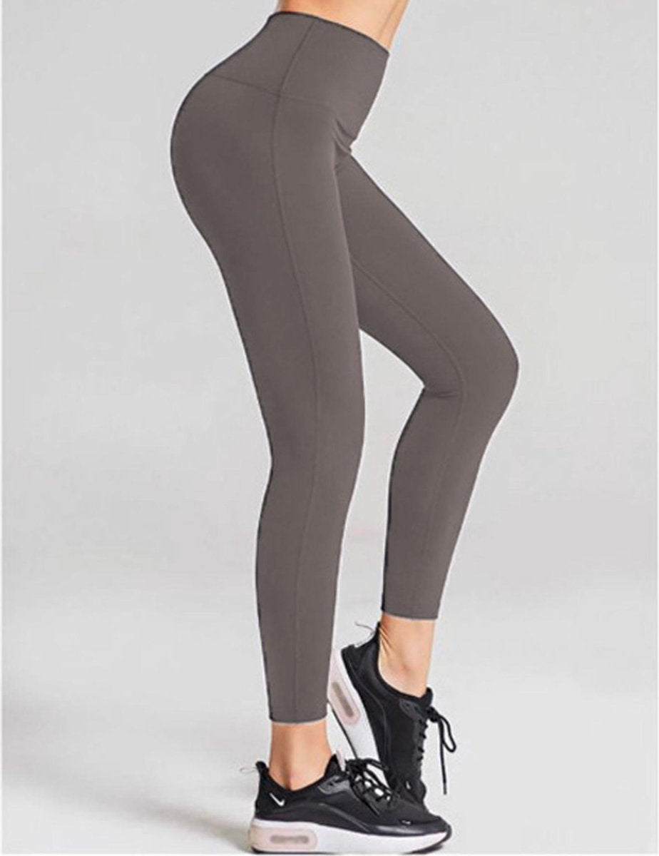 Comfortabele Dames Sportlegging - Taupe - Maat M
