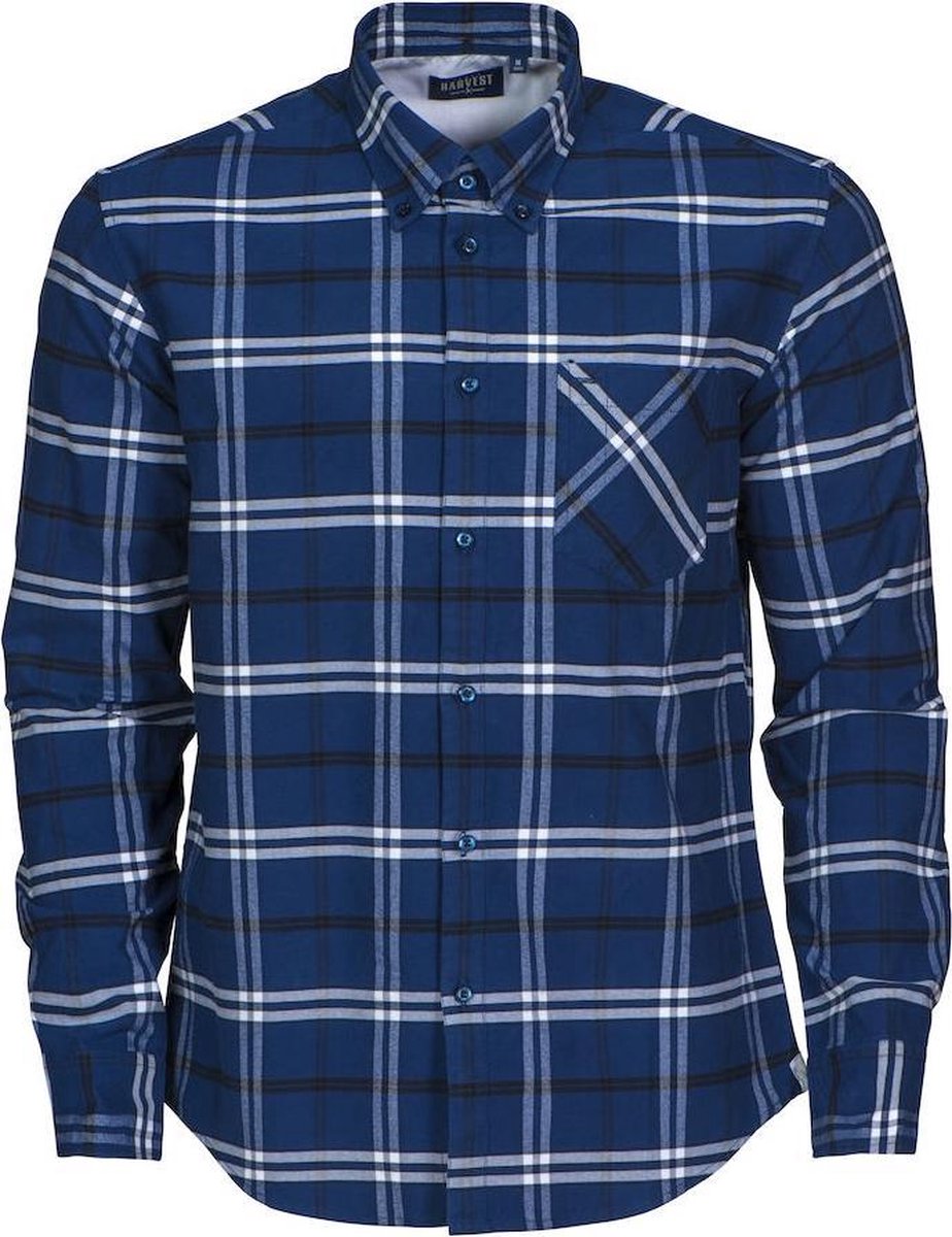 Brigham Checked Shirt Navy/White M
