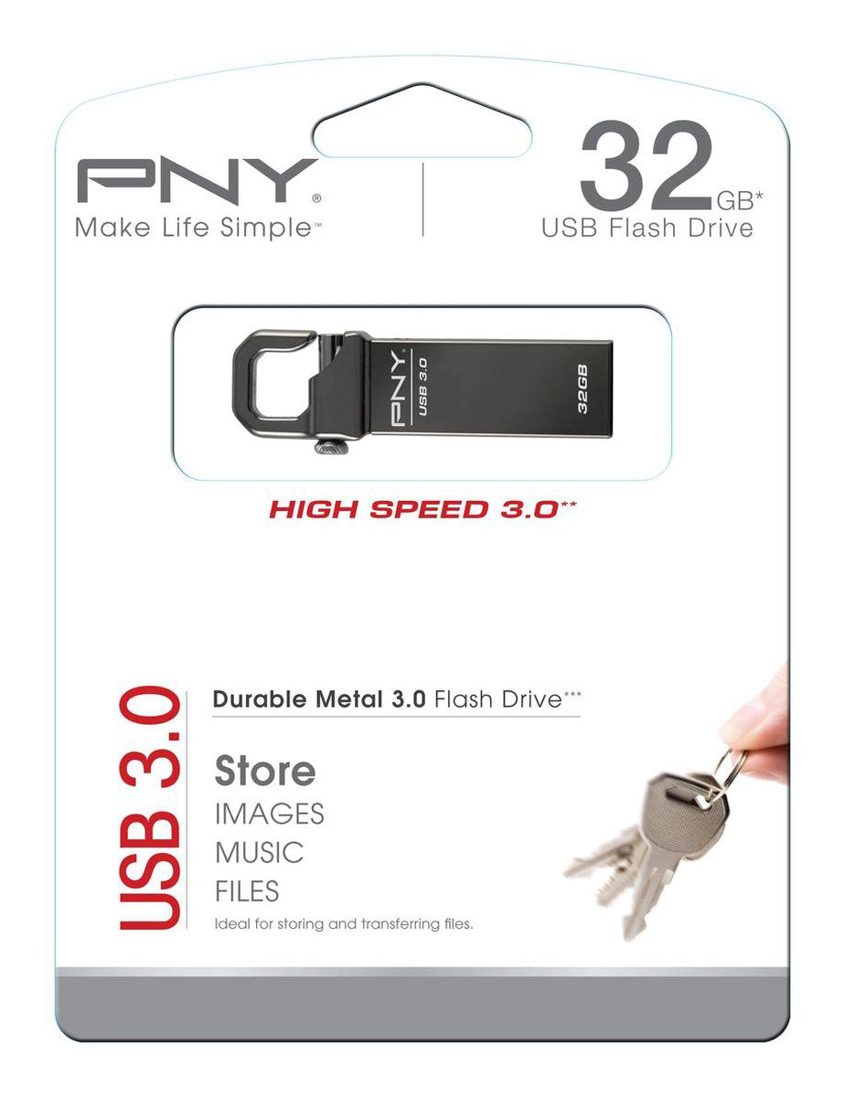 PNY Hook Attaché 32GB - USB-Stick / Zwart