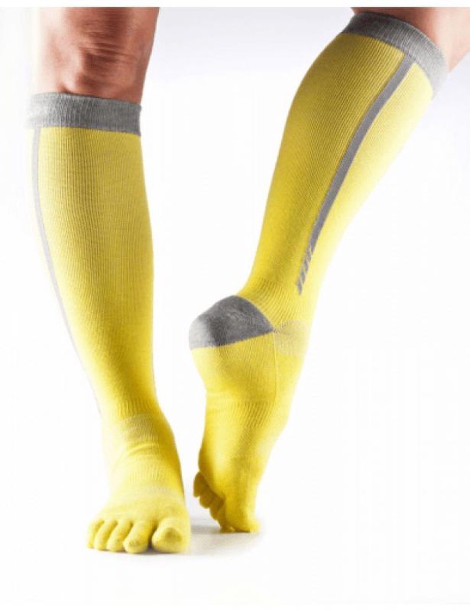 Toesox Zoe Sport Compressie Daylight Teensokken Geel
