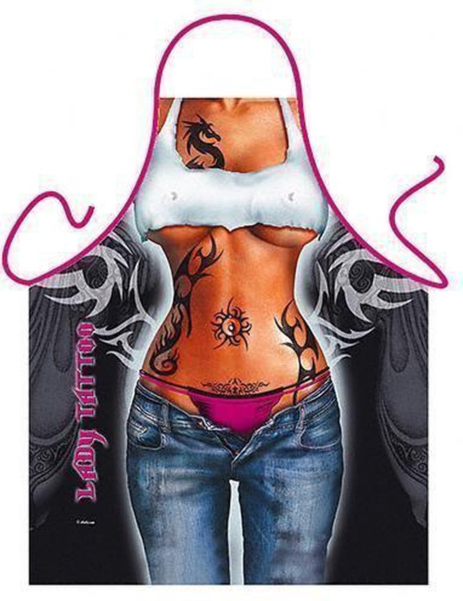 Tattoo Vrouw - Grappig Leuk Sexy Schort Keukenschort