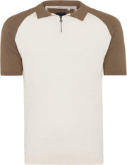 Miles | Pullover polo kraag met rits beige