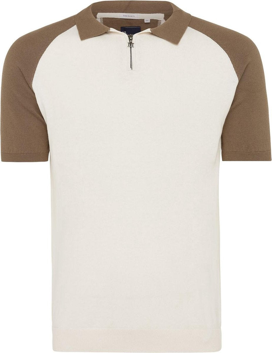 Miles | Pullover polo kraag met rits beige