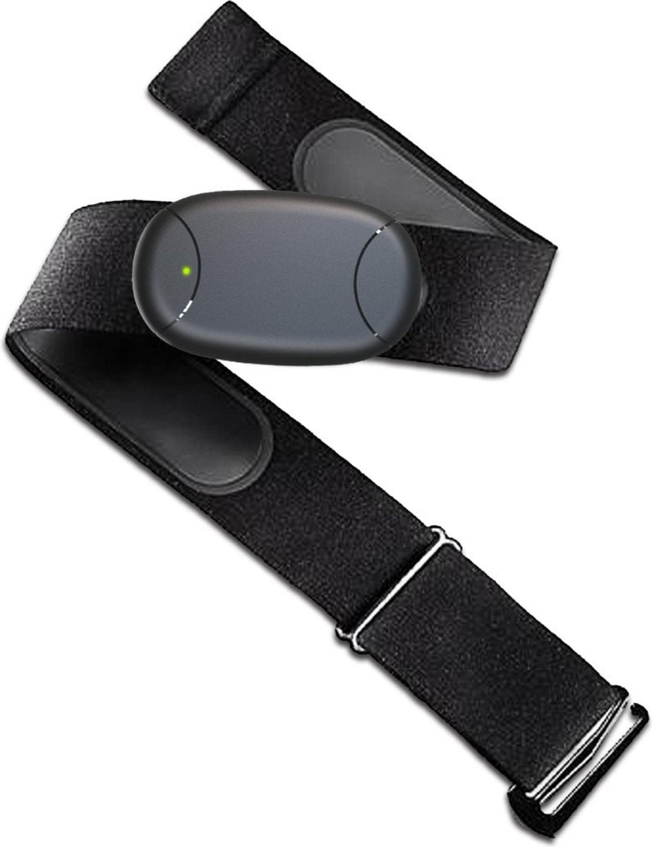 Hartslagmeter met Unisex Borstband - Hartslag Meter Monitor voor Borst - Afstelbare Band 60 tot 95 cm - Activity Tracker- met Bluetooth 5.0 / ANT+ Garmin – Fitness -Apps als Polar Beat / Adidas Run – hartslag – Hardloop - oplaadbare batterijen