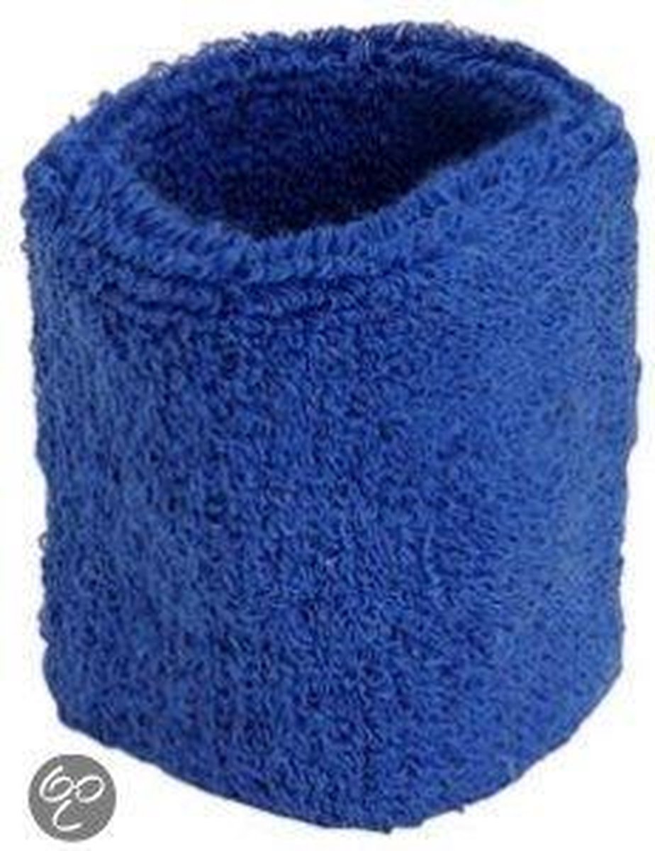 Benza Pols Zweetbandjes - Kobaltblauw 6 cm - 2 stuks