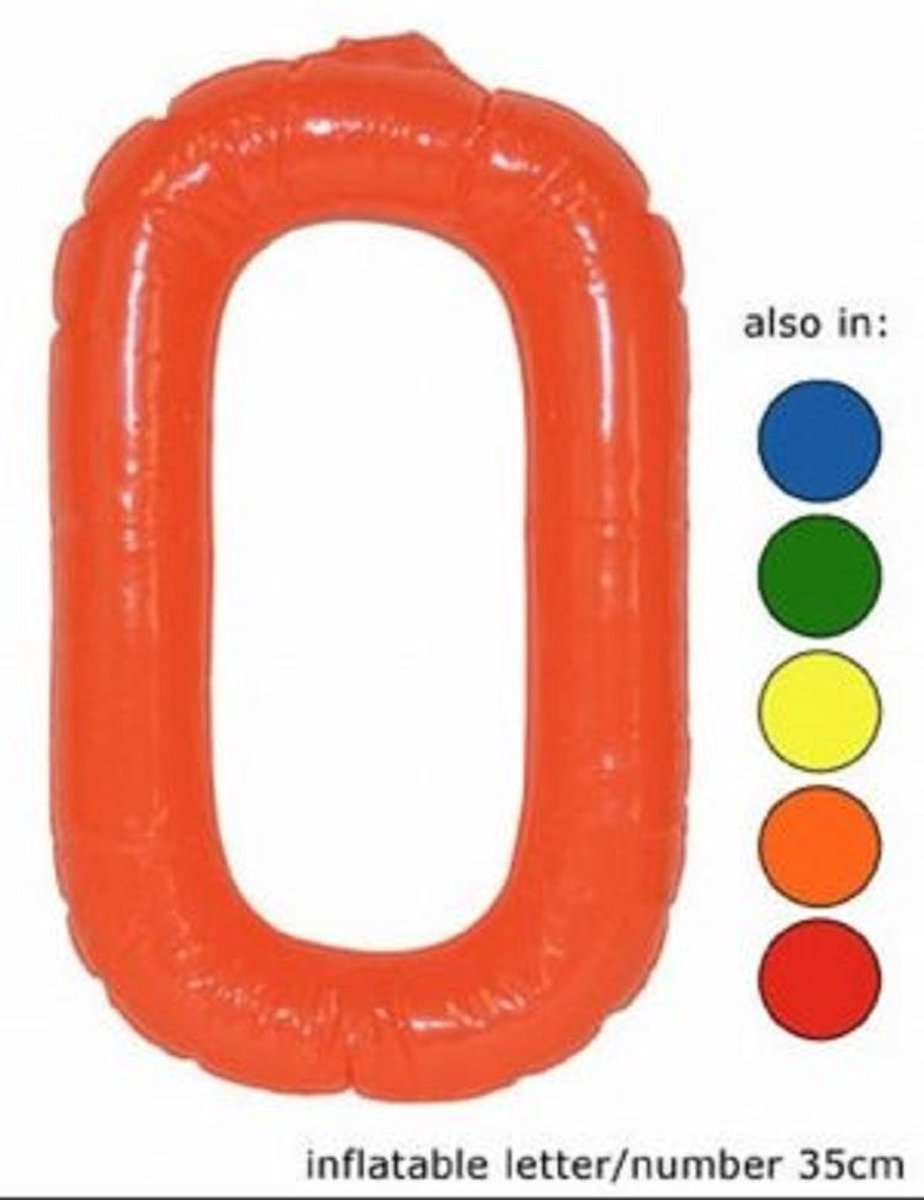 Opblaasbaar Cijfer 0 roze