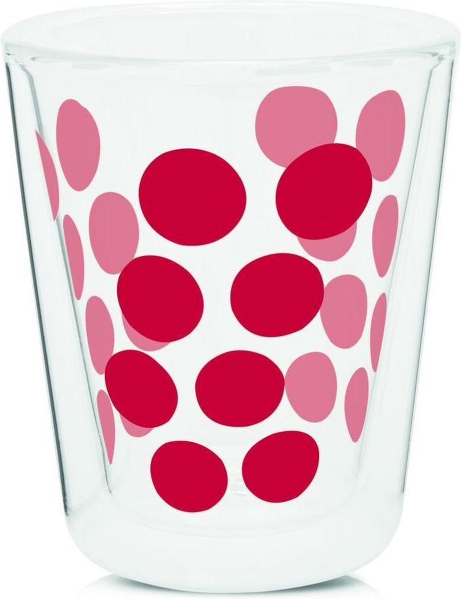 Zak!Designs Dotdot Koffiebeker - Dubbelwandig - 20 cl - Rood