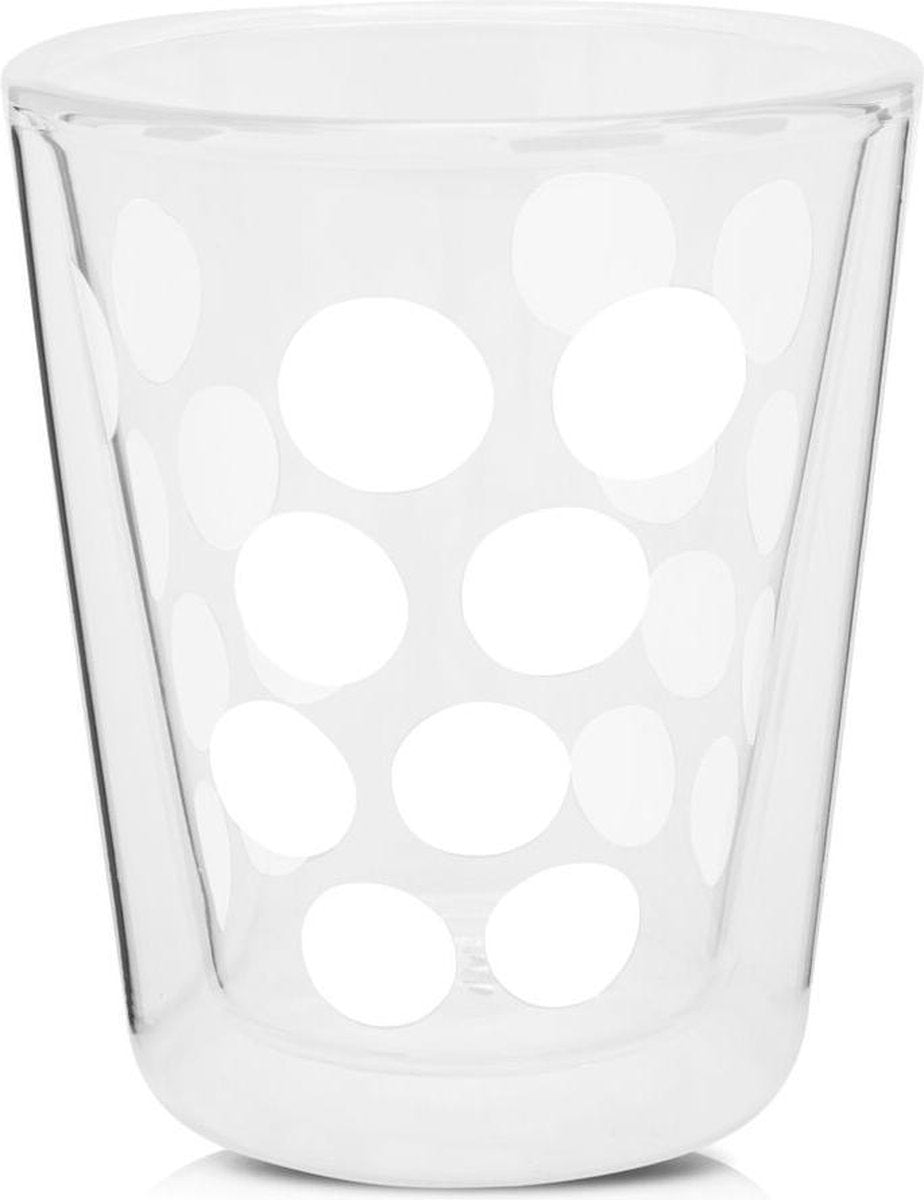 Zak!Designs Dotdot Koffiebeker - Dubbelwandig - 20 cl - Wit