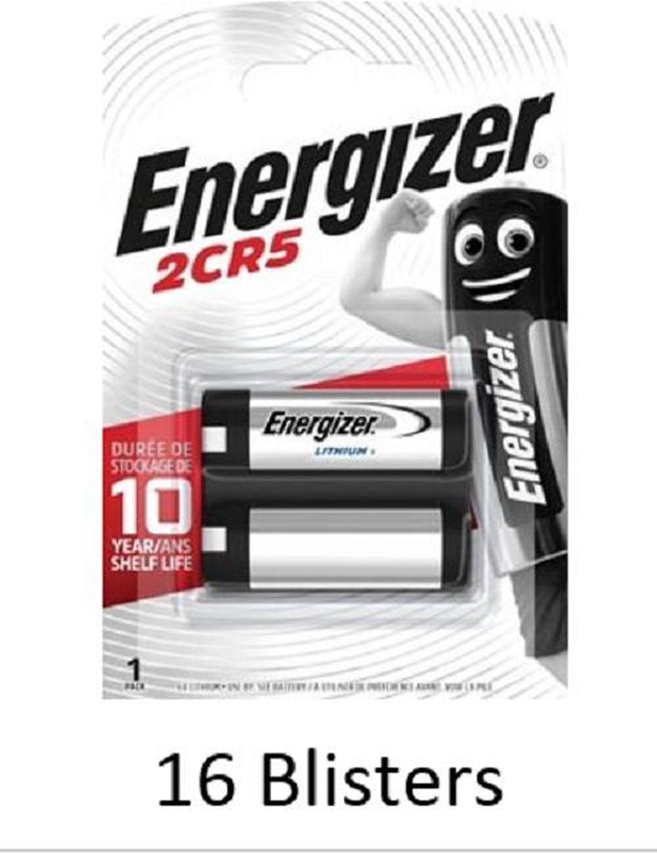 16 stuks (16 blisters a 1 stuk) Energizer Lithium 2CR5 6V fotobatterij 245