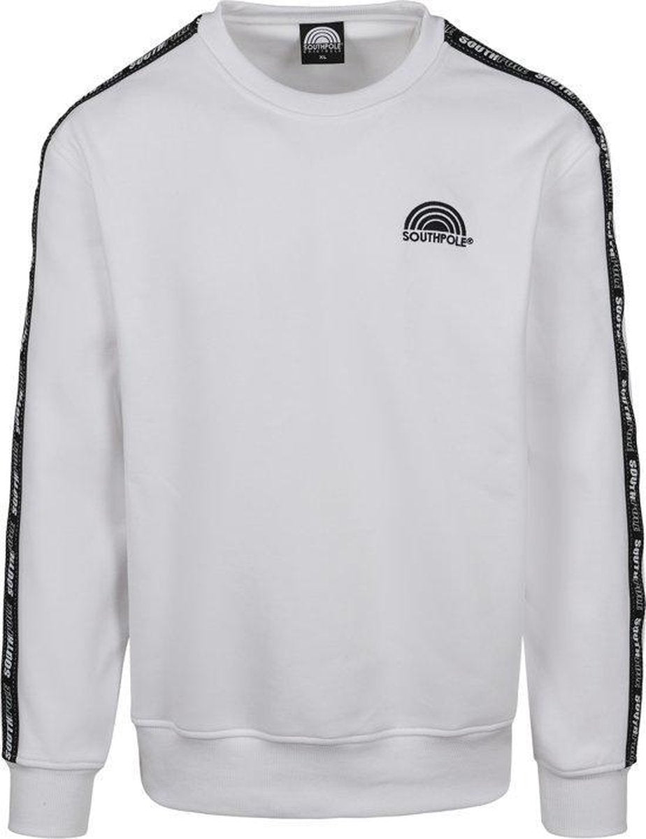Heren Sweater Southpole Logo Tape Crewneck wit