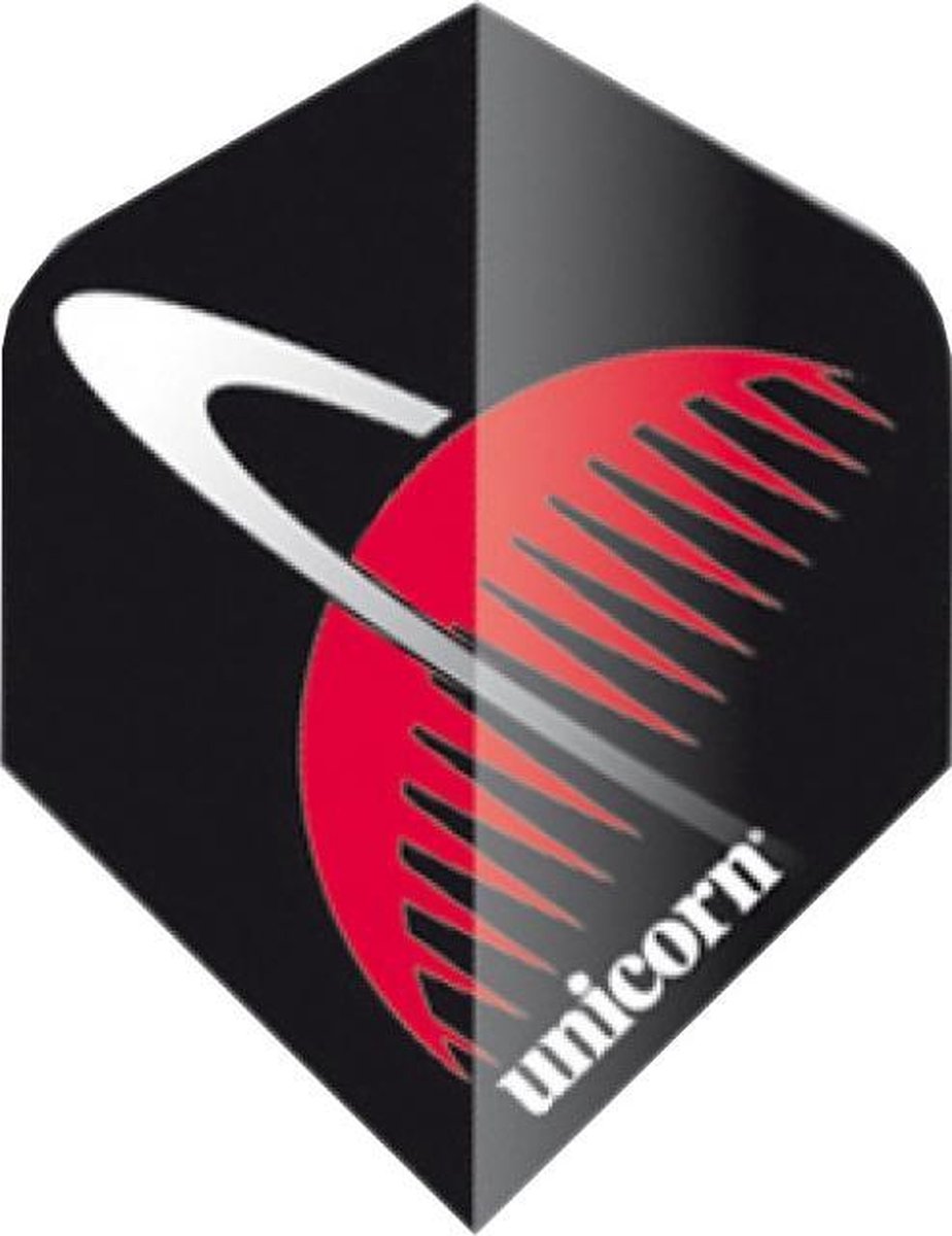 Unicorn Core 75 Micron Flights Plus Zwart/rood 3 Stuks