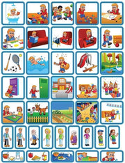 Pictogrammen magneetjes dagsetje jongen