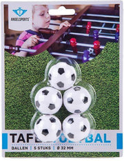 Tafelvoetbalballen 5 st. zwart/wit