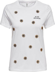 Onlkita Life Reg S/s Sunflower Top 15239537 Bright White/bloom