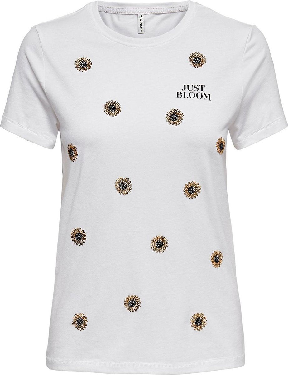 Onlkita Life Reg S/s Sunflower Top 15239537 Bright White/bloom