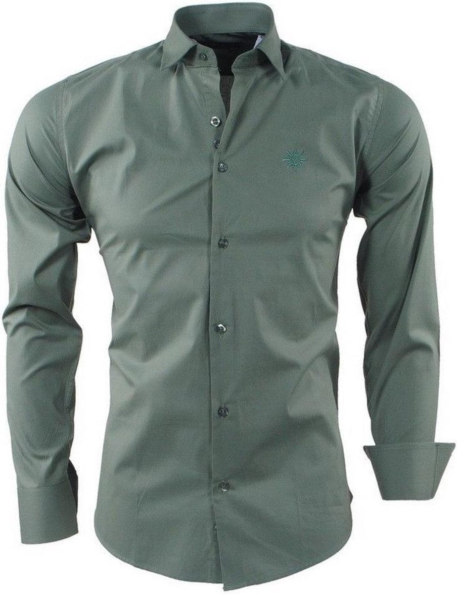 Ferlucci - Heren Overhemd - Napoli - Slimfit - Stretch - Army