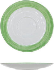 Arcoroc Brush Servies - Ondertassen - Wit Groen - Glas - (Set van 6) En Yourkitchen E-kookboek - Heerlijke Smulrecepten