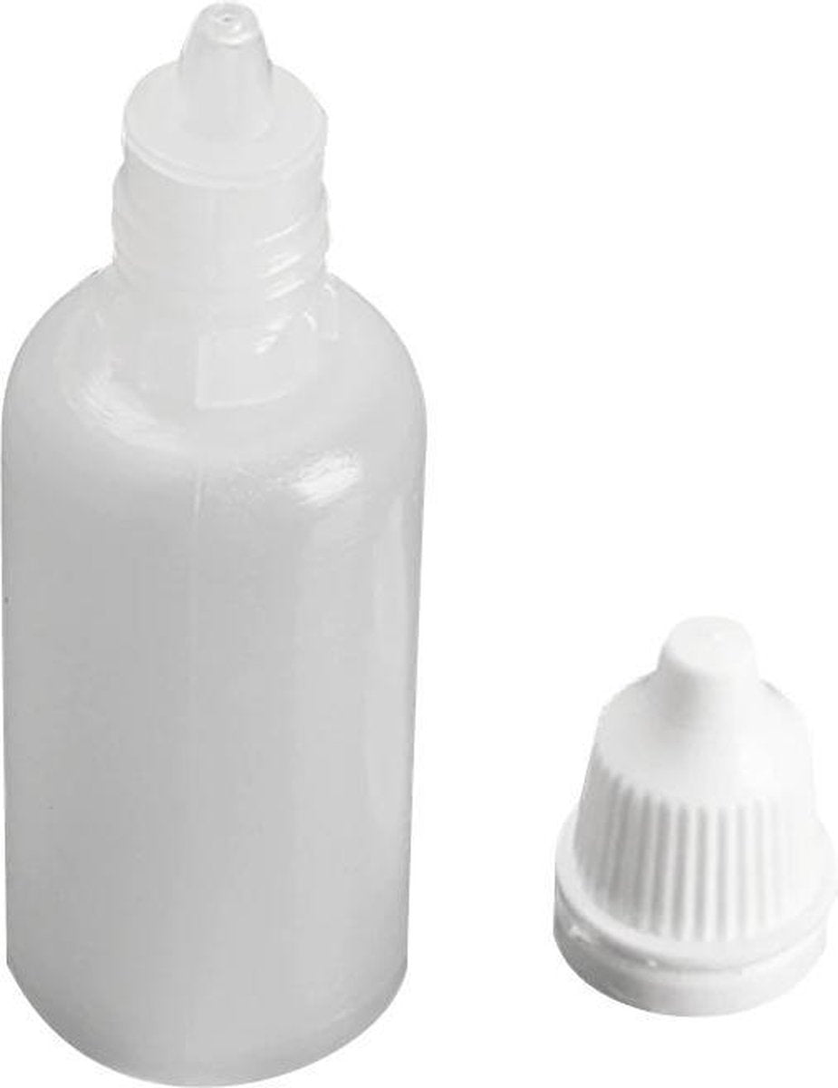 Druppelflesjes 50ml 50stuks - oogdruppelflesje - druppelaar - hervulbaar - PET/LDPE kunststof
