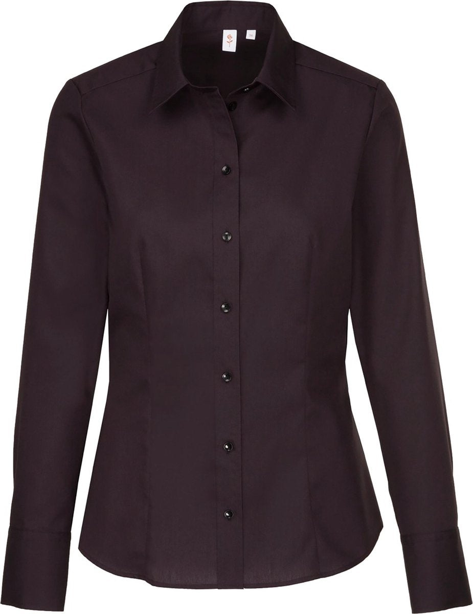 Seidensticker dames blouse regular fit - zwart -  Maat: 40