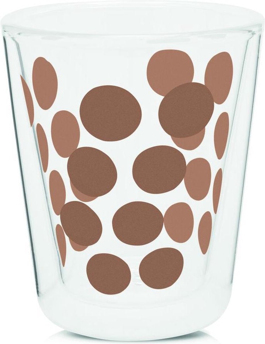 Zak!Designs Dotdot Koffiebeker - Dubbelwandig - 20 cl - Koper