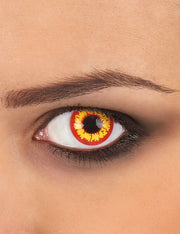 "Contactlenzen geel en rood voor volwassenen - Schmink - One size"