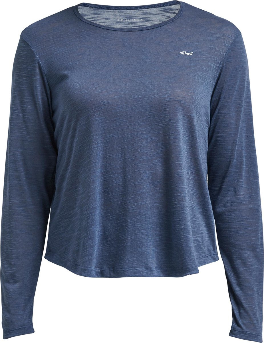 Rohnisch Sheer Long Sleeve Top Dames Sportshirt - Dusty Blue - Maat M