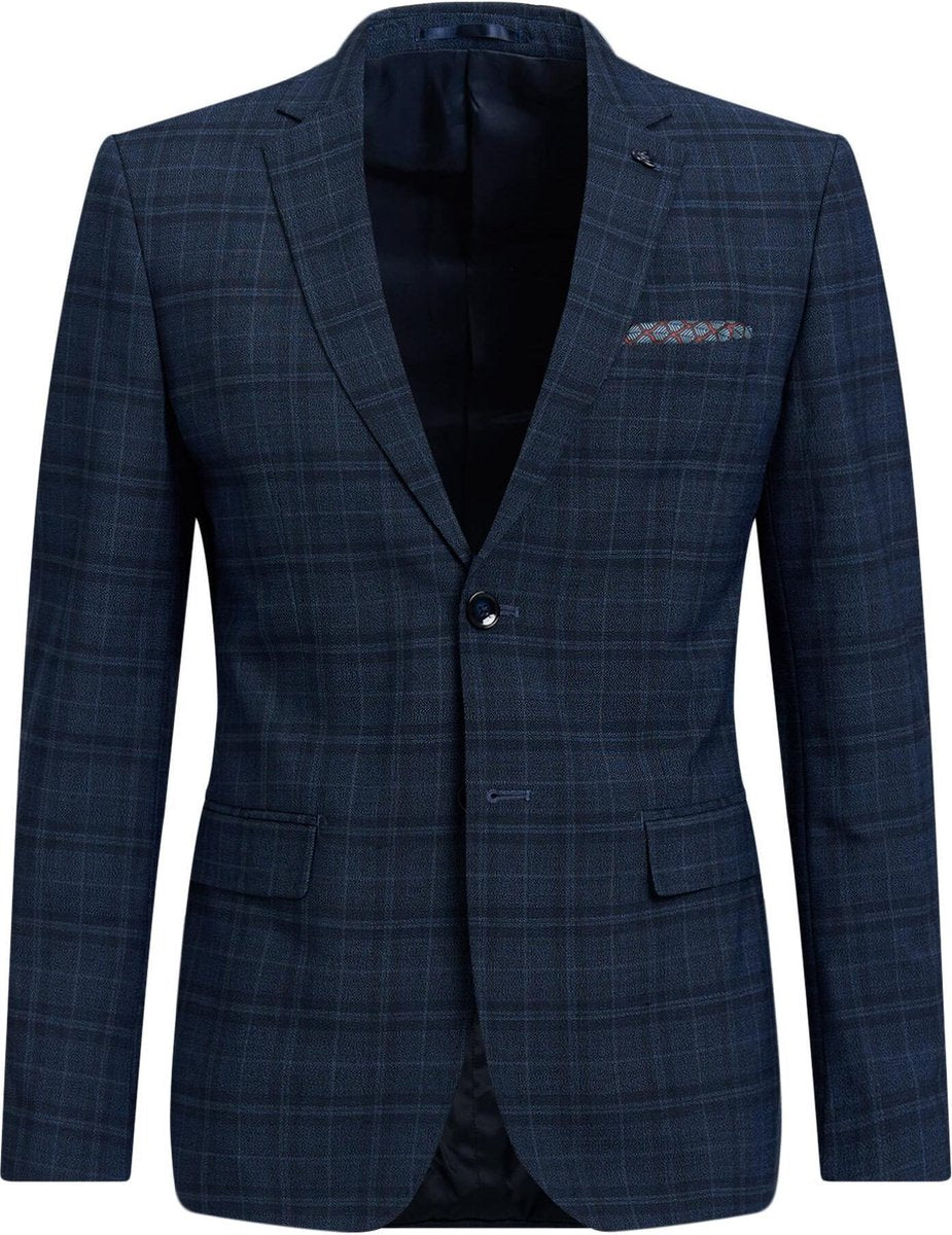 WE Fashion Heren slim fit blazer met ruitdessin