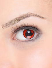 "Rode contactlenzen met zwarte propeller - Schmink - One size"