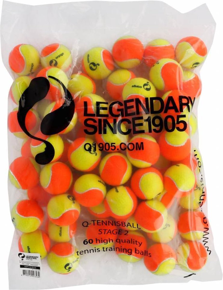 Quick - Q-Tennisbal Stage 2 60 stuks/zak Geel-Oranje