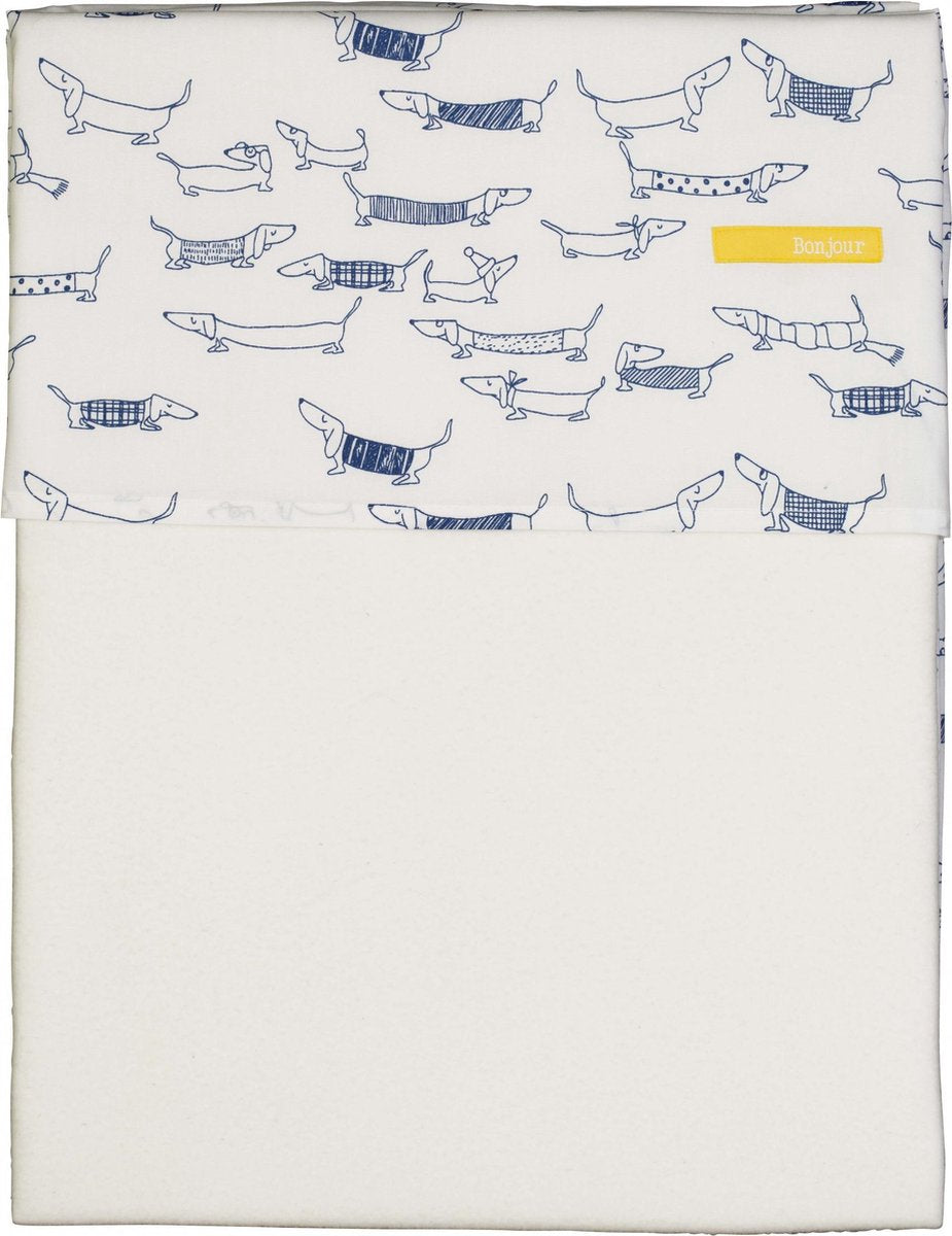 Pericles Wieglaken En Sloop Hond 75 X 110 Cm Wit/blauw