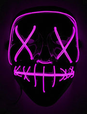 Elite - Fuchsia lichtgevend led masker voor volwassenen - Maskers > LED maskers