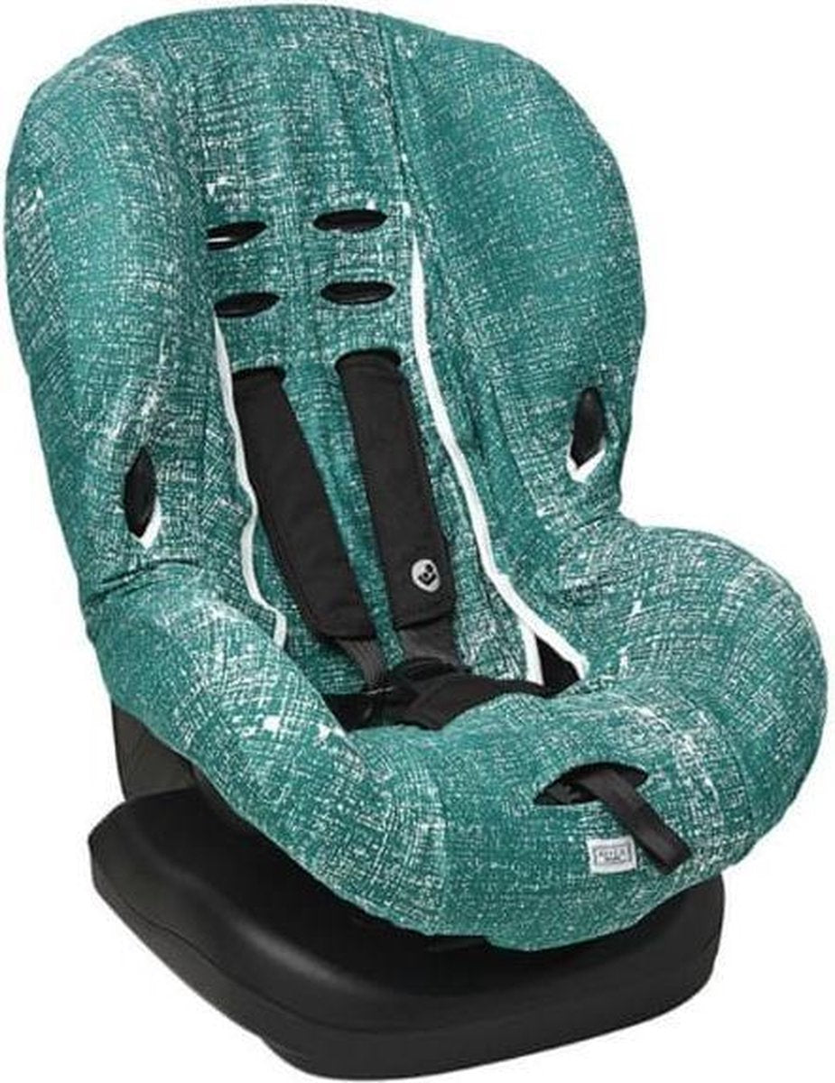 Meyco autostoelhoes groep 1 - Fine lines emerald green