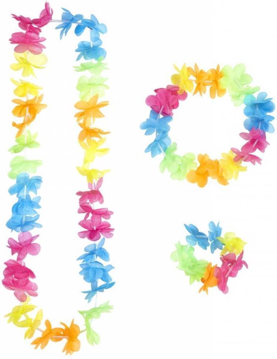 Hawaii Krans Set Neon