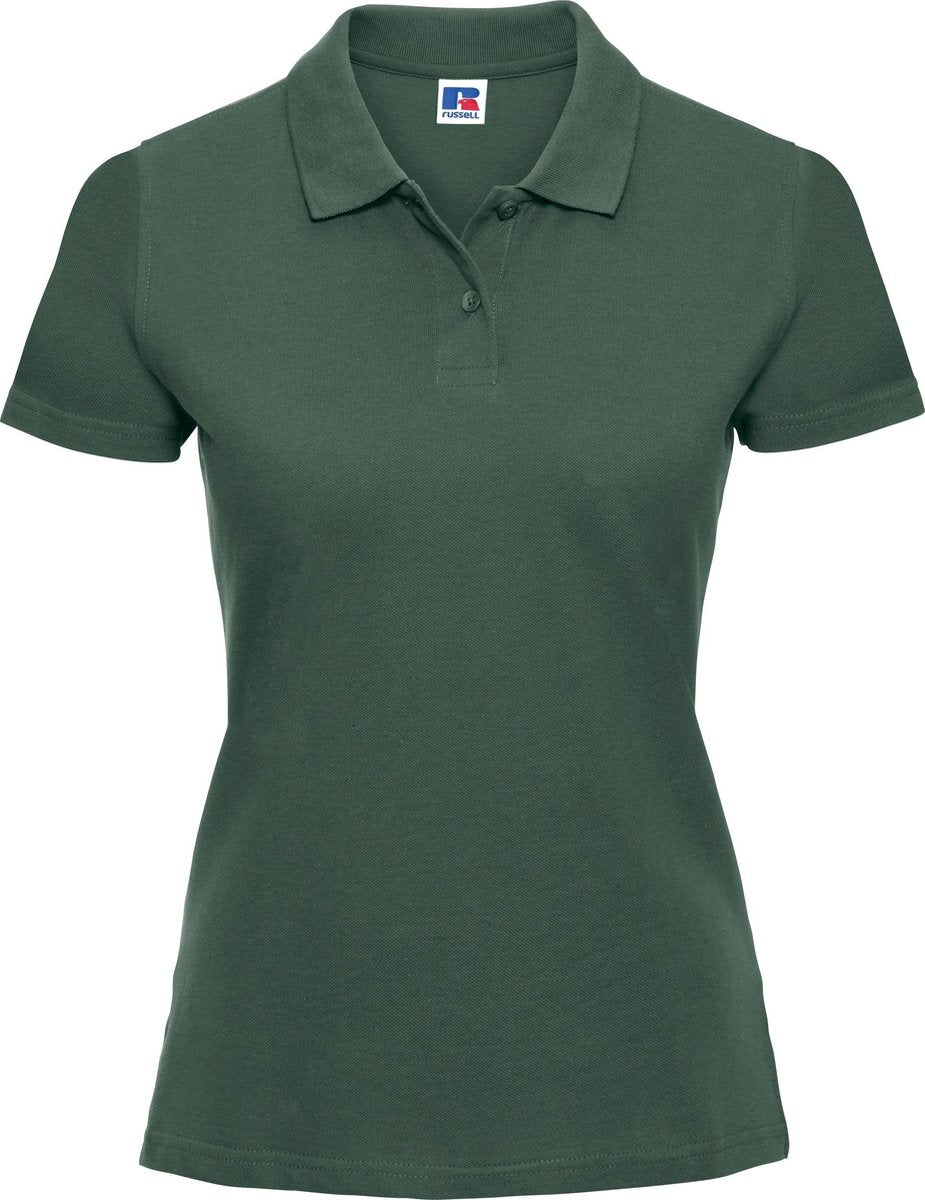 Russell Europa Vrouwen/dames Klassiek Katoenen Korte Mouw Poloshirt (Fles groen)