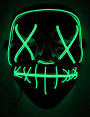 Elite - Groen lichtgevend led masker voor volwassenen - Maskers > LED maskers