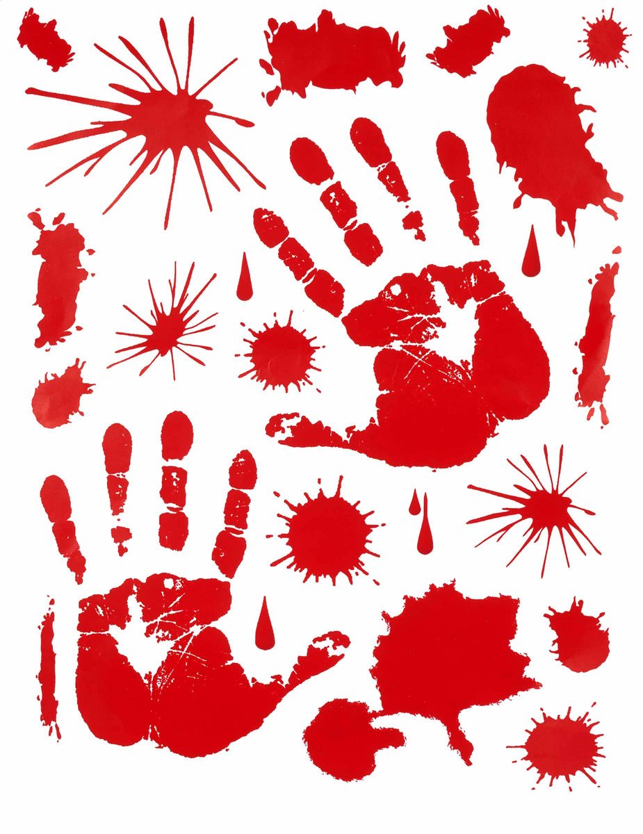 Elite - Bebloede handafdrukken stickers Halloween - Decoratie > Stickers